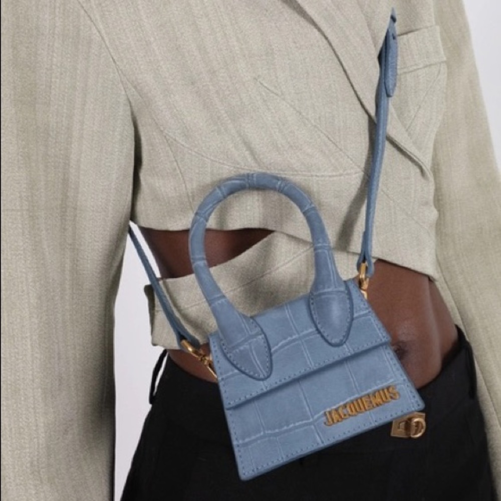 Jacquemus Le Chiquito blue croc bag